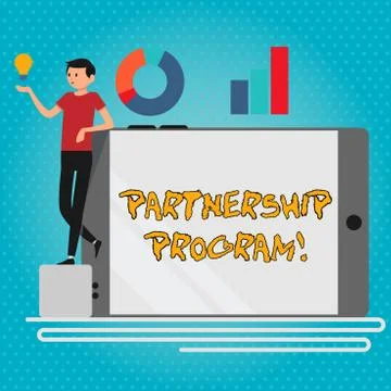 Text sign showing Partnership Program. Conceptual photo selling the vendor s is Stock Illustration