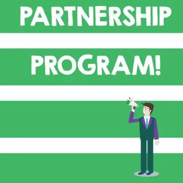 Text sign showing Partnership Program. Conceptual photo selling the vendor s is Ilustração Stock