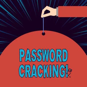 Text sign showing Password Cracking. Conceptual photo measures used to discover Stock Illustration