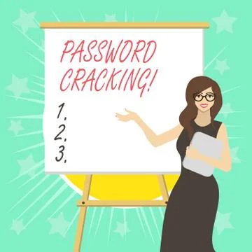 Text sign showing Password Cracking. Conceptual photo measures used to discover 스톡 일러스트