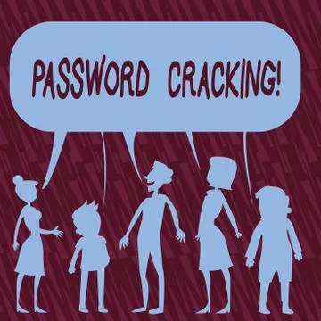 Text sign showing Password Cracking. Conceptual photo measures used to discover Stock Illustration