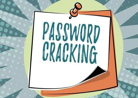 Text sign showing Password Cracking. Word for measures used to discover computer Illustrazione stock