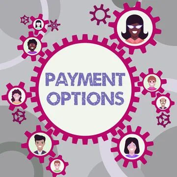 Text sign showing Payment Options. Business showcase The way of chosen to Stock Illustration