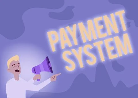 Text sign showing Payment System. Conceptual photo Compensation Scheme Method Stock Illustration