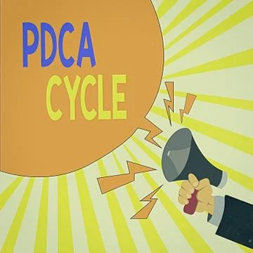 Text sign showing Pdca Cycle. Conceptual photo use to control and continue Stock Illustration