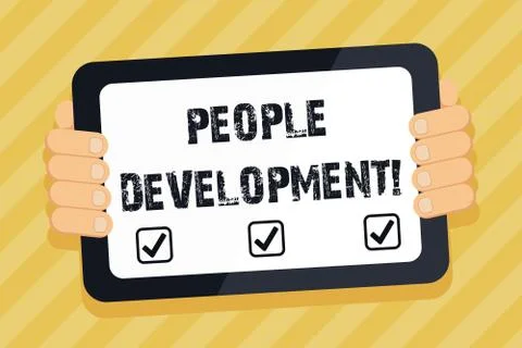 Text sign showing People Development. Conceptual photo Encouraging employees to Stock Illustration