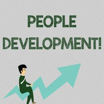 Text sign showing People Development. Conceptual photo Encouraging employees to Illustrazione stock