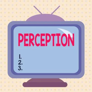 Text sign showing Perception. Conceptual photo individuals organize and Illustrazione stock