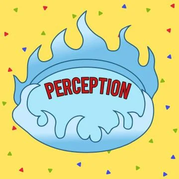 Text sign showing Perception. Conceptual photo individuals organize and Illustrazione stock
