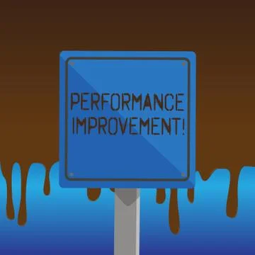 Text sign showing Perforanalysisce Improvement. Conceptual photo Improve Prod Illustrazione stock