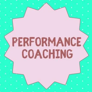 Text sign showing Performance Coaching. Conceptual photo Facilitate the Devel Stock Illustration