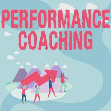 Text sign showing Performance Coaching. Business showcase Facilitate the Stock Illustration