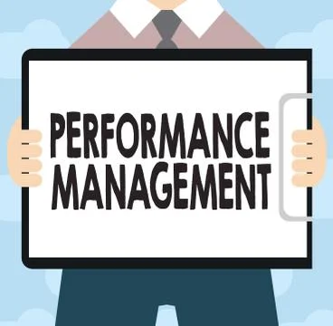 Text sign showing Performance Management. Conceptual photo Improve Employee Stock Illustration
