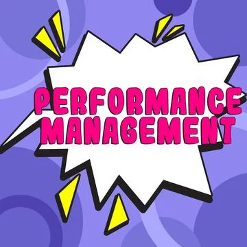 Text sign showing Performance Management. Business concept Improve Employee Illustrazione stock