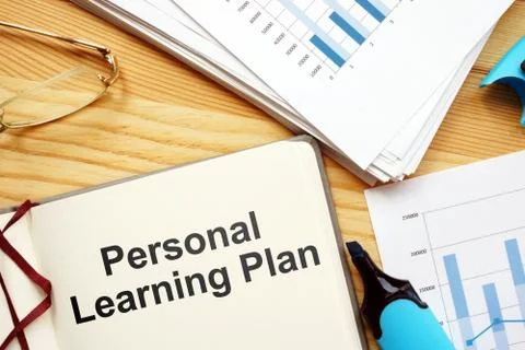Text sign showing Personal Learning Plan. The text is written on a paper of n Stock Illustration