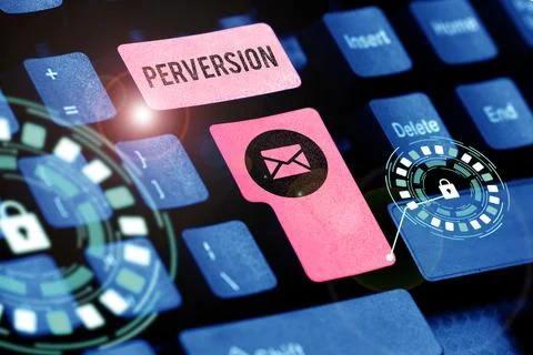 Text sign showing Perversion. Internet Concept describes one whose actions are Stock Photos