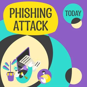 Text sign showing Phishing Attack. Business concept attempt to gain sensitive Illustration