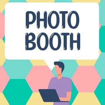 Text Sign Showing Photo Booth. Concept Meaning Form of Photo Sharing and  Publishing in the Format of a Blog Stock Illustration - Illustration of  concept, workplace: 264982580