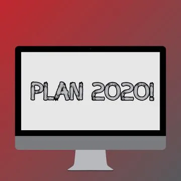Text sign showing Plan 2020. Conceptual photo detailed proposal for doing or Stock Illustration