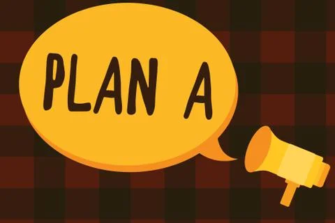 Text sign showing Plan A. Conceptual photo ones original plan or strategy Illustrazione stock