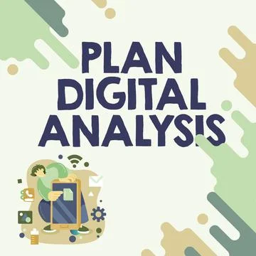 Text sign showing Plan Digital Analysis. Business concept sales data and Stock Illustration