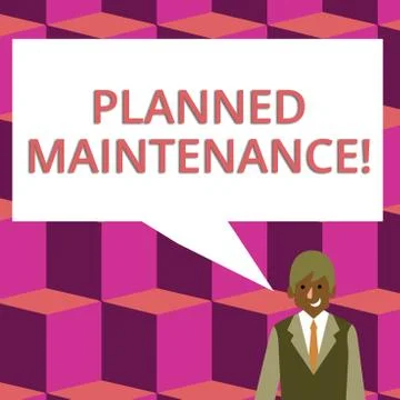 Text sign showing Planned Maintenance. Conceptual photo reventive maintenance Stock Illustration