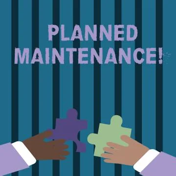 Text sign showing Planned Maintenance. Conceptual photo reventive maintenance Stock Illustration