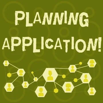 Text sign showing Planning Application. Conceptual photo request to a local Stock Illustration