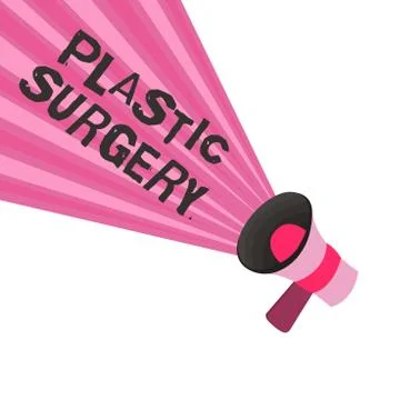 Text sign showing Plastic Surgery. Conceptual photo Process of reconstructing or Stock Illustration