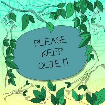 Text sign showing Please Keep Quiet. Conceptual photo prevent someone from Illustrazione stock