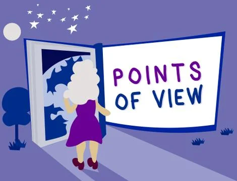 Text sign showing Points Of View. Conceptual photo Interpretation Opinion Stock Illustration