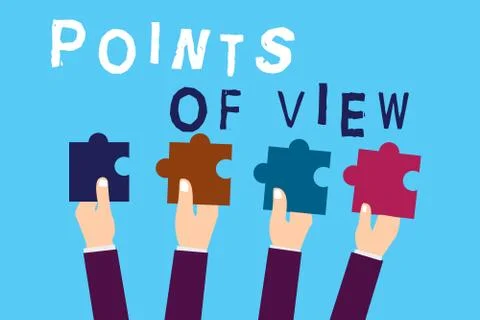 Text sign showing Points Of View. Conceptual photo Interpretation Opinion Stock Illustration