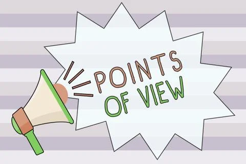 Text sign showing Points Of View. Conceptual photo Interpretation Opinion Stock Illustration