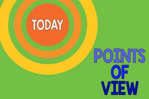 Text sign showing Points Of View. Conceptual photo Interpretation Opinion Stock Illustration