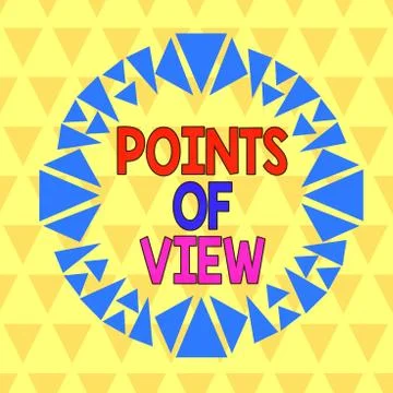 Text sign showing Points Of View. Conceptual photo Interpretation Opinion Stock Illustration