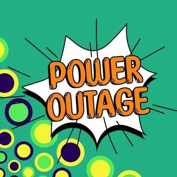 Text sign showing Power Outage. Business idea The ability to influence peers for Ilustração Stock