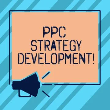 Text sign showing Ppc Strategy Development. Conceptual photo To develop a plan 스톡 일러스트