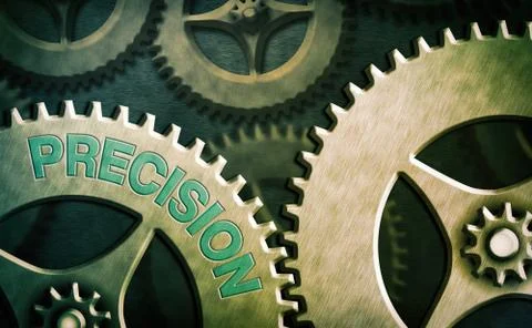 Text sign showing Precision. Conceptual photo the degree of refinement to which Stock Illustration