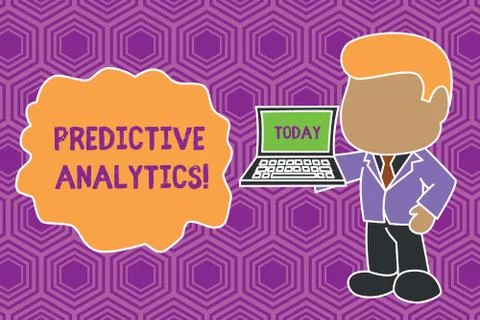 Text sign showing Predictive Analytics. Conceptual photo Optimize Collection Illustrazione stock