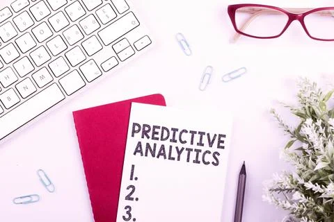 Text sign showing Predictive Analytics. Business concept Optimize Collection Stockfoto's