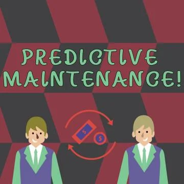 Text sign showing Predictive Maintenance. Conceptual photo maintenance strategy 스톡 일러스트