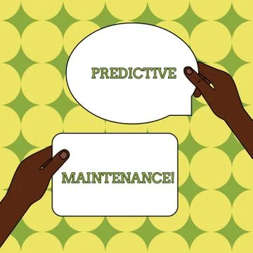 Text sign showing Predictive Maintenance. Conceptual photo Predict when Illustrazione stock