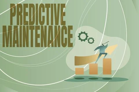 Text sign showing Predictive Maintenance. Business showcase Predict when Stock Illustration