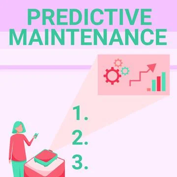 Text sign showing Predictive Maintenance. Business idea Predict when Equipment Stock Illustration