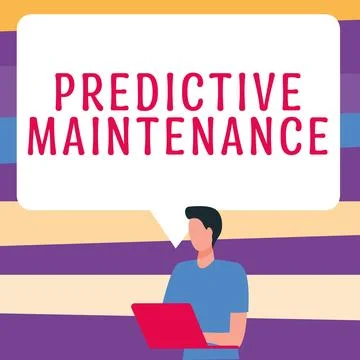 Text sign showing Predictive Maintenance. Internet Concept Predict when Stock Illustration