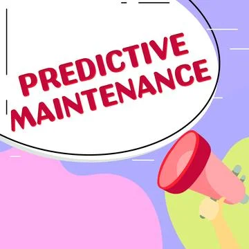 Text sign showing Predictive Maintenance. Business overview Predict when Stock Illustration