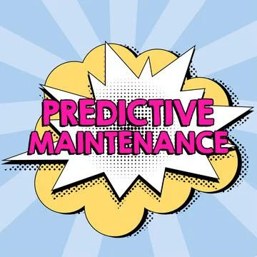 Text sign showing Predictive Maintenance. Business showcase Predict when Stock Illustration