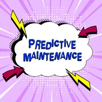 Text sign showing Predictive Maintenance. Business approach Predict when Stock Illustration