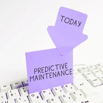 Text sign showing Predictive Maintenance. Business showcase Predict when 스톡 사진
