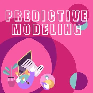 Text sign showing Predictive Modeling. Business showcase maintenance strategy Stock Illustration